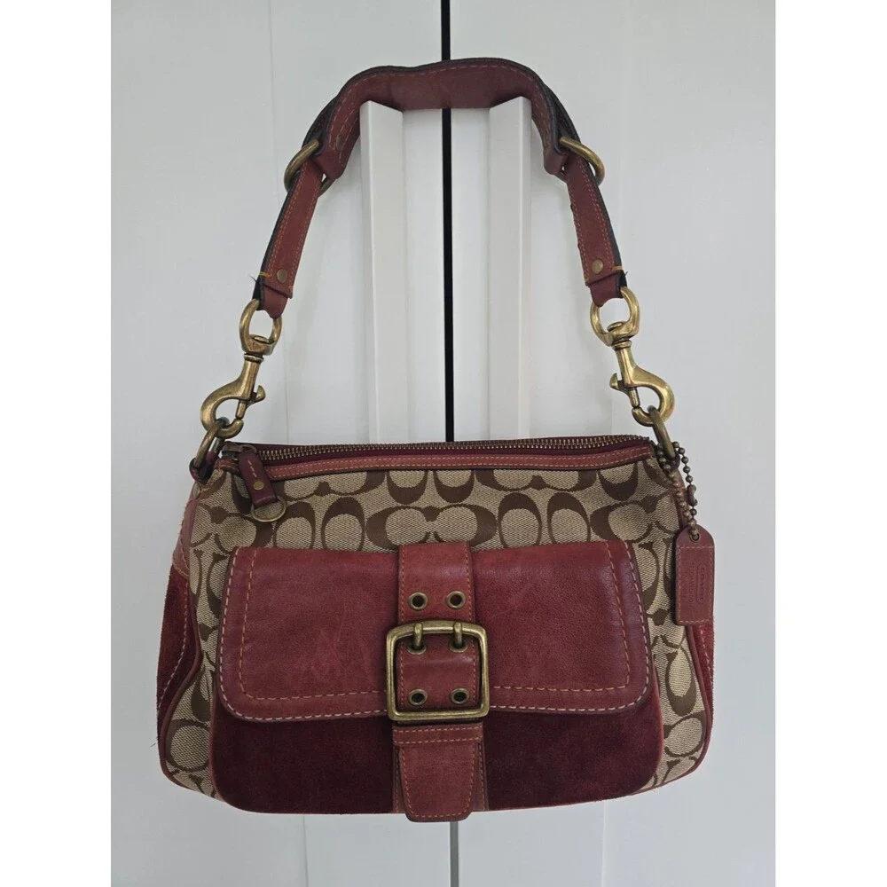 Coach Vintage Y2K Soho Signature Suede Shoulder Bag 7063 Special Edition  2004